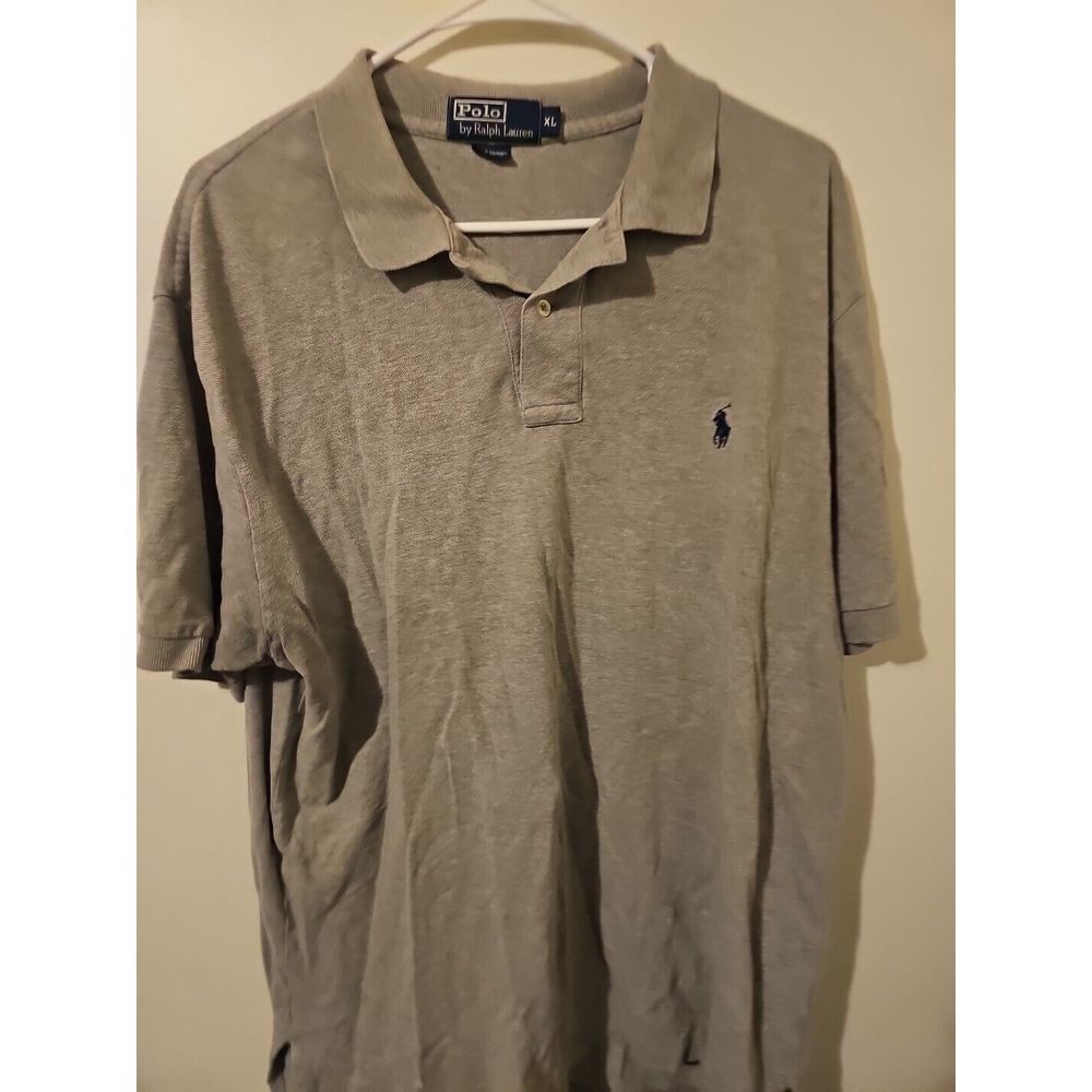 Polo Ralph Lauren Shirt Men XL Grey 100% Cotton Short Sleeve
